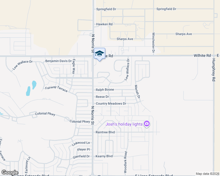 map of restaurants, bars, coffee shops, grocery stores, and more near 2200 Ralph Boone in Clovis