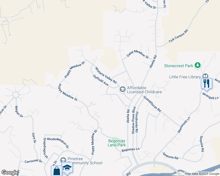 map of restaurants, bars, coffee shops, grocery stores, and more near 29644 Delphinium Avenue in Santa Clarita