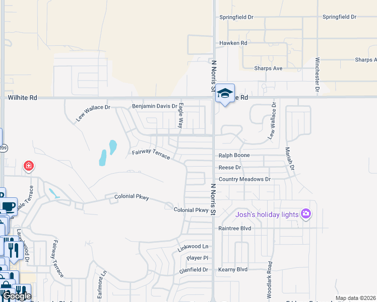 map of restaurants, bars, coffee shops, grocery stores, and more near 3813 Don January Ave in Clovis