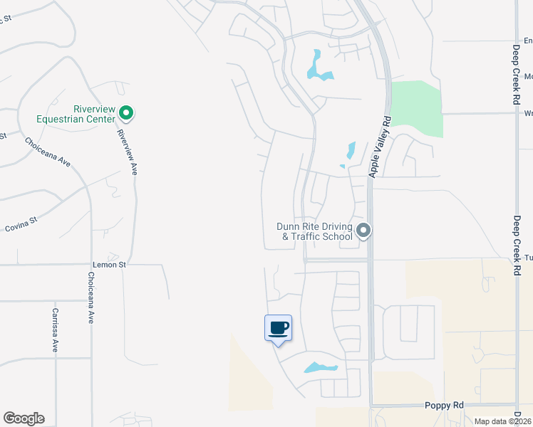 map of restaurants, bars, coffee shops, grocery stores, and more near 10645 Green Valley Road in Apple Valley