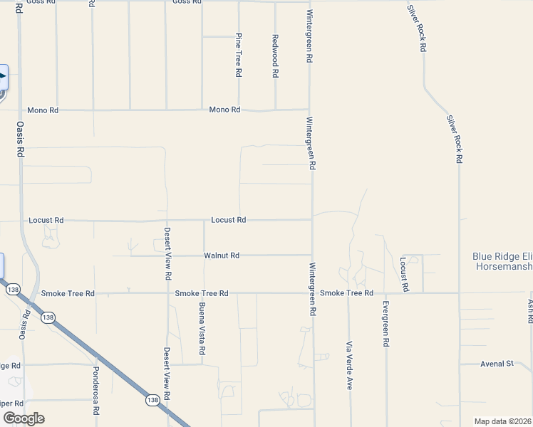 map of restaurants, bars, coffee shops, grocery stores, and more near 1582 Locust Road in Pinon Hills