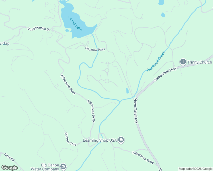 map of restaurants, bars, coffee shops, grocery stores, and more near 172 Choctaw Ridge in Jasper