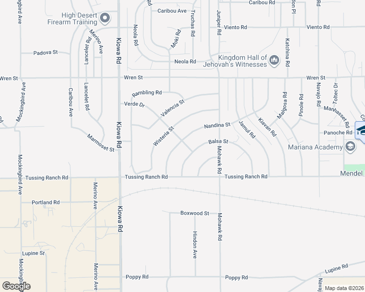 map of restaurants, bars, coffee shops, grocery stores, and more near 21137 Nandina Street in Apple Valley