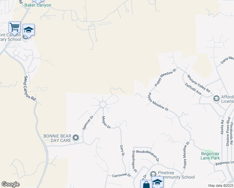 map of restaurants, bars, coffee shops, grocery stores, and more near 15622 Nahin Lane in Santa Clarita