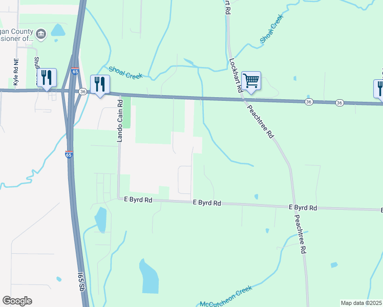 map of restaurants, bars, coffee shops, grocery stores, and more near 309 Dominion Drive in Hartselle