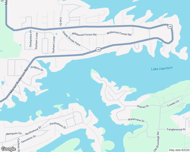 map of restaurants, bars, coffee shops, grocery stores, and more near 315 Osprey Point in Hot Springs