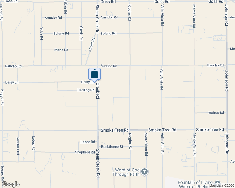 map of restaurants, bars, coffee shops, grocery stores, and more near 4232 Coyote Road in Phelan