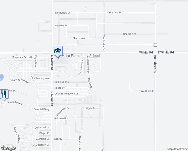 map of restaurants, bars, coffee shops, grocery stores, and more near 4625 Sandstone Drive in Clovis