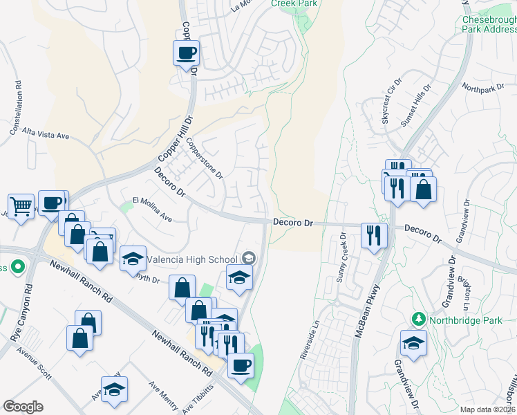 map of restaurants, bars, coffee shops, grocery stores, and more near in Los Angeles County