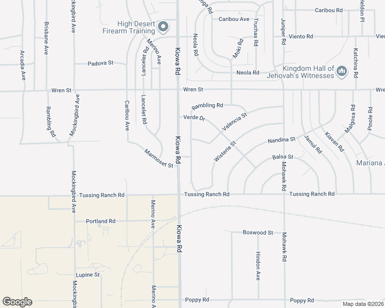 map of restaurants, bars, coffee shops, grocery stores, and more near 20900 Rambling Road in Apple Valley