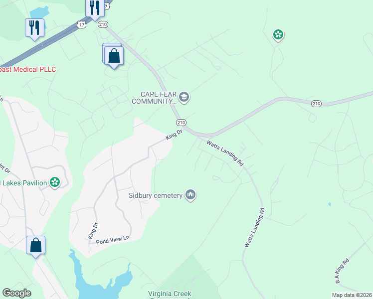 map of restaurants, bars, coffee shops, grocery stores, and more near 107 King Drive in Hampstead