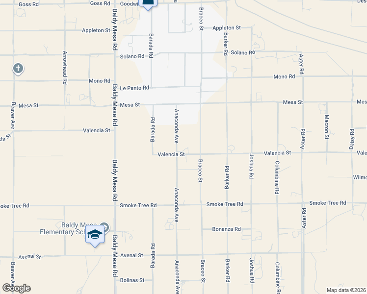map of restaurants, bars, coffee shops, grocery stores, and more near 10731 Anaconda Avenue in Hesperia