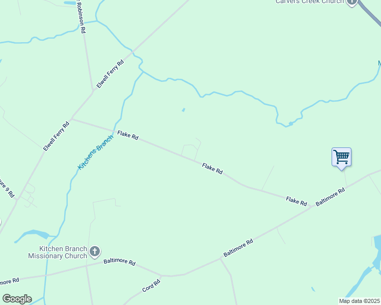 map of restaurants, bars, coffee shops, grocery stores, and more near 640 Flake Road in Council