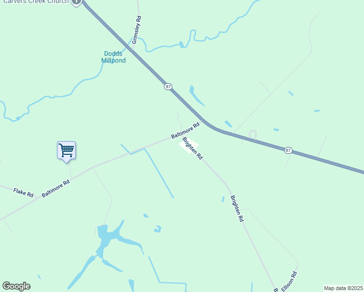 map of restaurants, bars, coffee shops, grocery stores, and more near 56 Brighten Road in Riegelwood