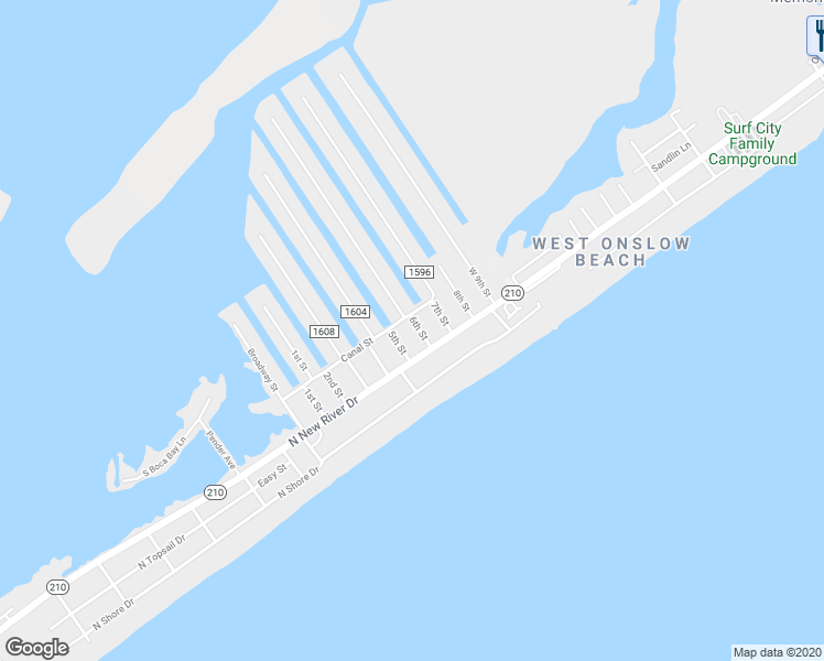 map of restaurants, bars, coffee shops, grocery stores, and more near 6009 6th Street in Surf City