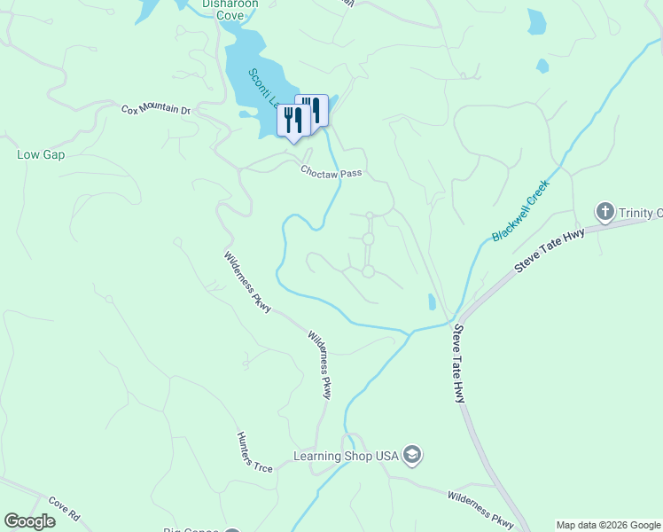 map of restaurants, bars, coffee shops, grocery stores, and more near Sinti Trail in Pickens County