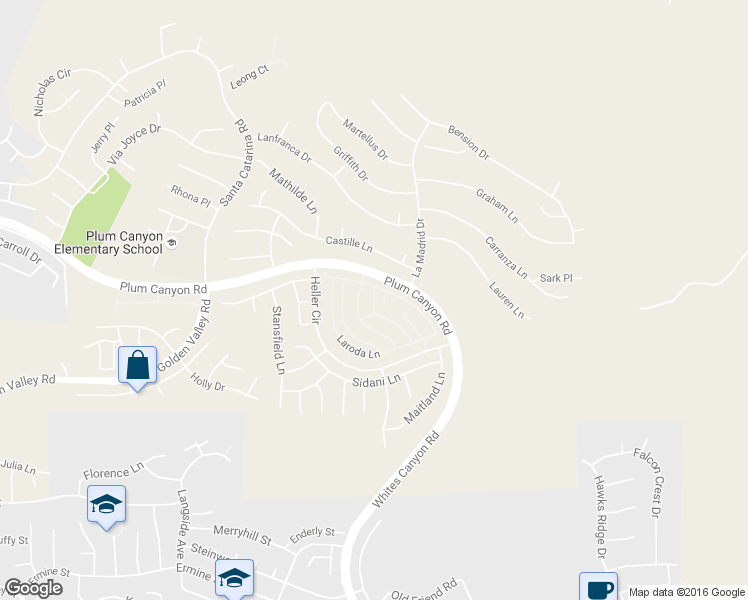 map of restaurants, bars, coffee shops, grocery stores, and more near 19431 Opal Lane in Santa Clarita