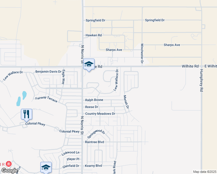 map of restaurants, bars, coffee shops, grocery stores, and more near 233 Raven Drive in Clovis