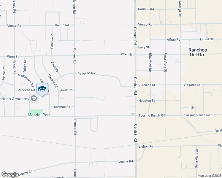 map of restaurants, bars, coffee shops, grocery stores, and more near 22410 Via Seco Street in Apple Valley