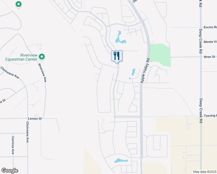 map of restaurants, bars, coffee shops, grocery stores, and more near 10642 Bridge Haven Road in Apple Valley