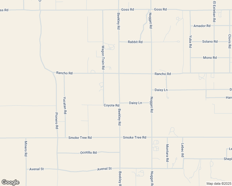 map of restaurants, bars, coffee shops, grocery stores, and more near Beekley Road in Pinon Hills