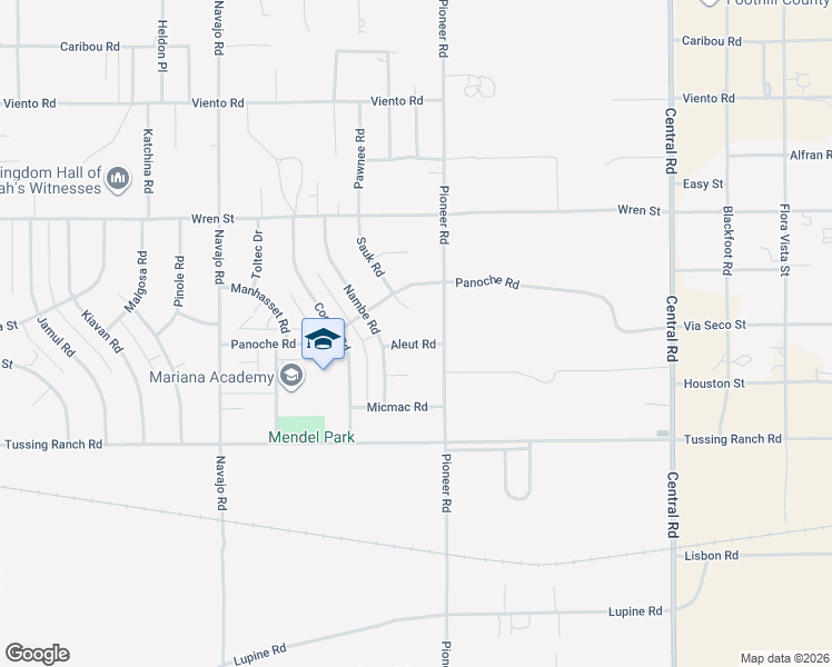 map of restaurants, bars, coffee shops, grocery stores, and more near 22028 Aleut Road in Apple Valley