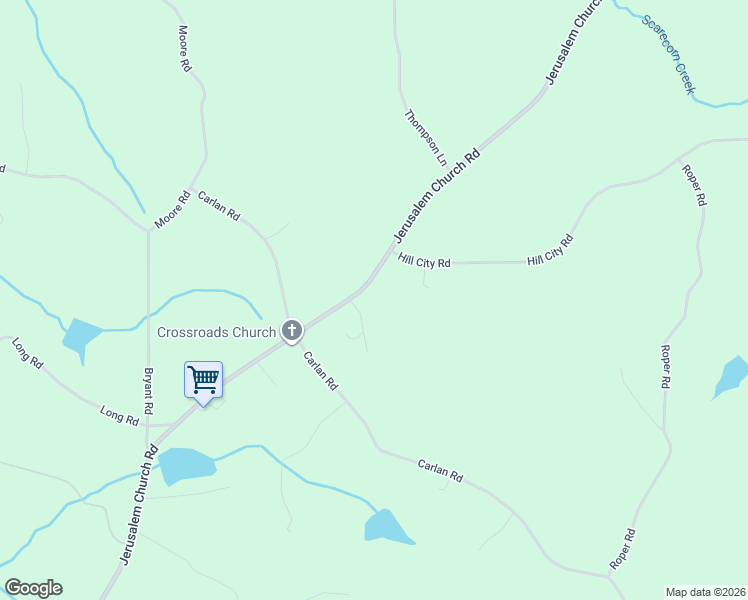 map of restaurants, bars, coffee shops, grocery stores, and more near 2393 Jerusalem Church Road in Jasper