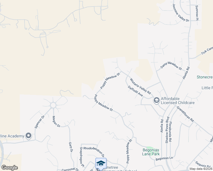 map of restaurants, bars, coffee shops, grocery stores, and more near 15242 Poppy Meadow Street in Santa Clarita
