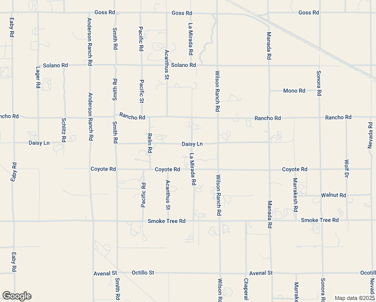 map of restaurants, bars, coffee shops, grocery stores, and more near 10756 La Mirada Road in Phelan
