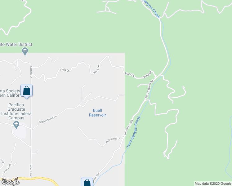 map of restaurants, bars, coffee shops, grocery stores, and more near 3091 Hidden Valley Lane in Santa Barbara