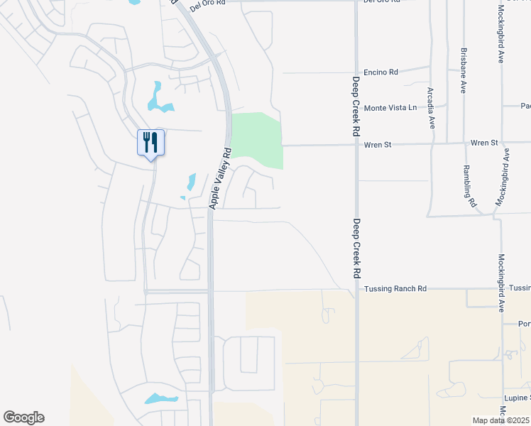 map of restaurants, bars, coffee shops, grocery stores, and more near 19777 Chicory Court in Apple Valley