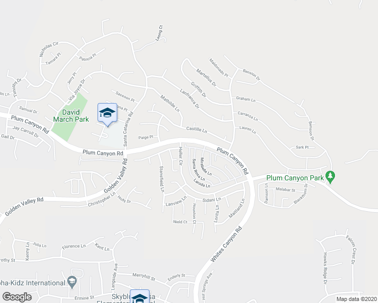 map of restaurants, bars, coffee shops, grocery stores, and more near 28432 Santa Rosa Lane in Santa Clarita