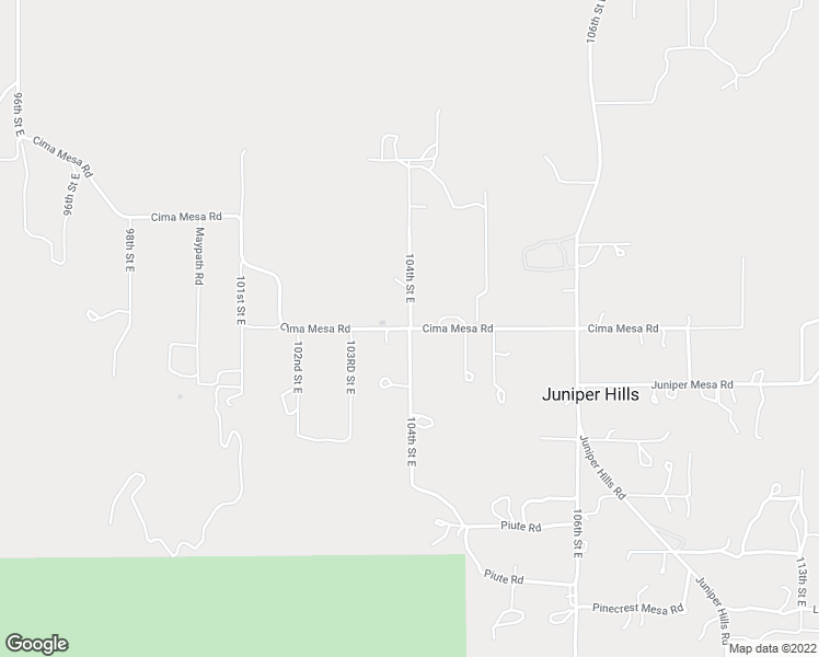 map of restaurants, bars, coffee shops, grocery stores, and more near Cima Mesa Road & 104th Street East in Littlerock
