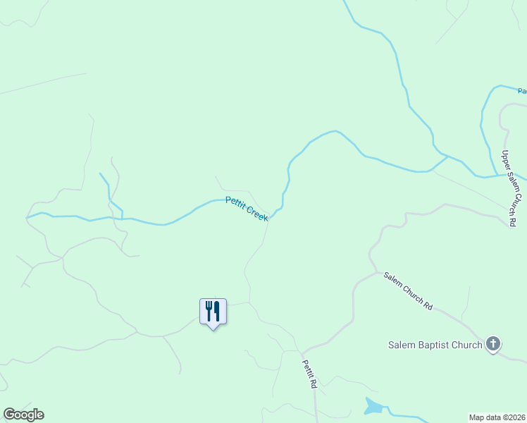 map of restaurants, bars, coffee shops, grocery stores, and more near 110 Pettit Road in Jasper