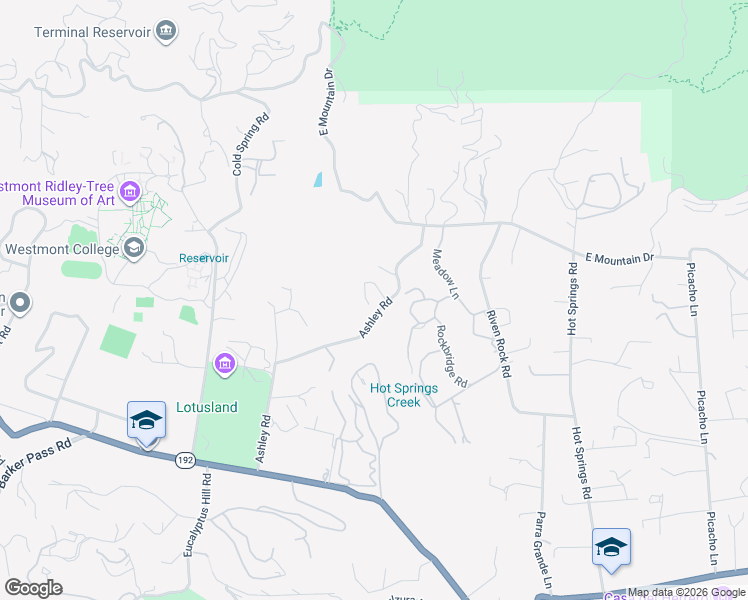 map of restaurants, bars, coffee shops, grocery stores, and more near 797 Ashley Road in Montecito