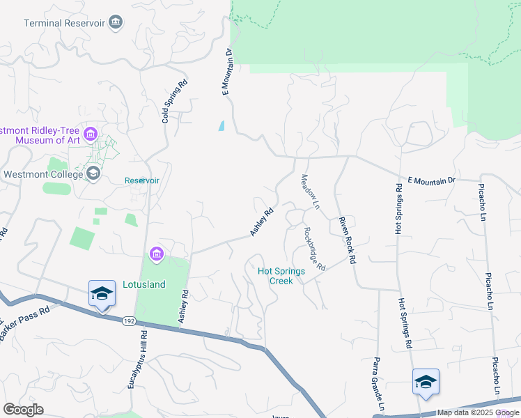 map of restaurants, bars, coffee shops, grocery stores, and more near 809 Ashley Road in Montecito