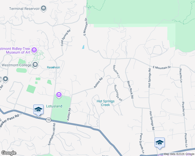 map of restaurants, bars, coffee shops, grocery stores, and more near 797 Ashley Road in Montecito