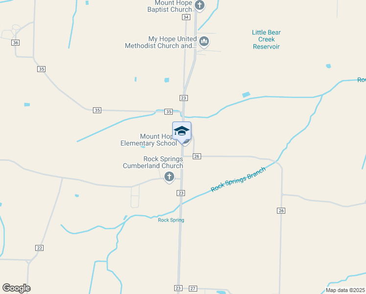 map of restaurants, bars, coffee shops, grocery stores, and more near 8455 County Road 23 in Mount Hope