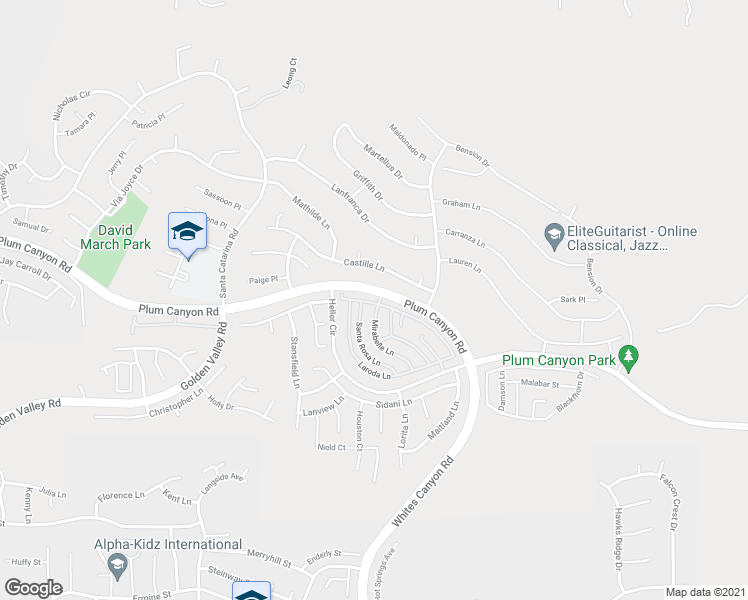 map of restaurants, bars, coffee shops, grocery stores, and more near 28432 Santa Rosa Lane in Santa Clarita