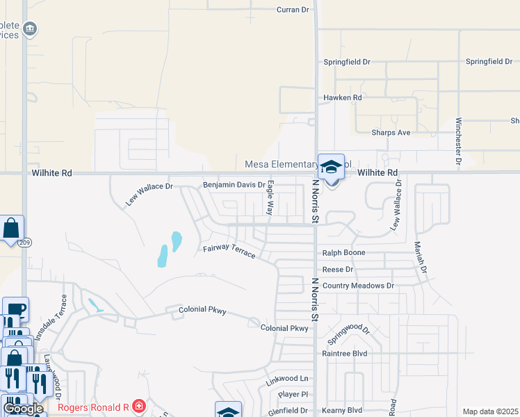 map of restaurants, bars, coffee shops, grocery stores, and more near 144 Don January Court in Clovis