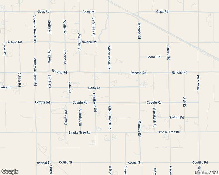 map of restaurants, bars, coffee shops, grocery stores, and more near Wilson Ranch Road in Phelan