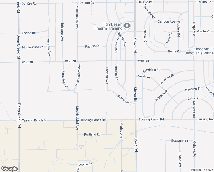 map of restaurants, bars, coffee shops, grocery stores, and more near Caribou Avenue in Apple Valley