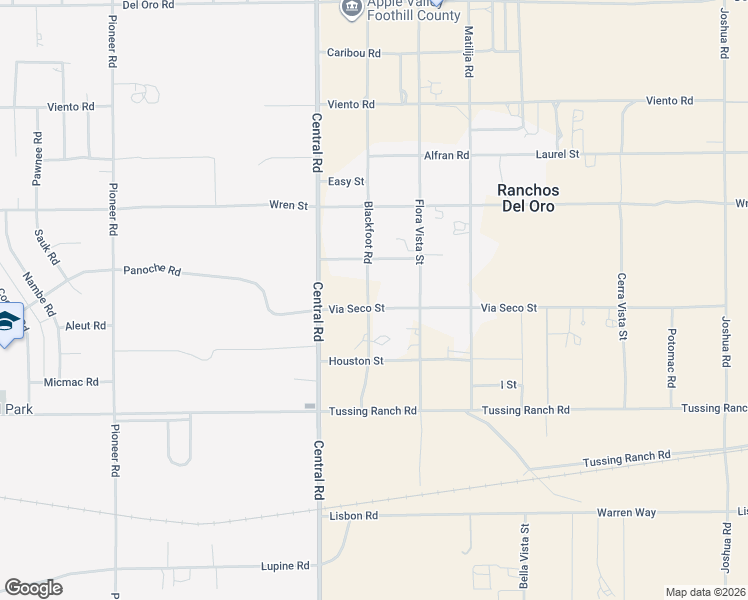 map of restaurants, bars, coffee shops, grocery stores, and more near 22622 Via Seco Street in Apple Valley