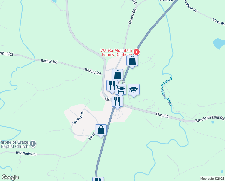 map of restaurants, bars, coffee shops, grocery stores, and more near 5205 Cleveland Highway in Clermont