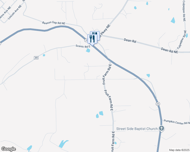 map of restaurants, bars, coffee shops, grocery stores, and more near 1315 Skyline Avenue East in Fort Payne
