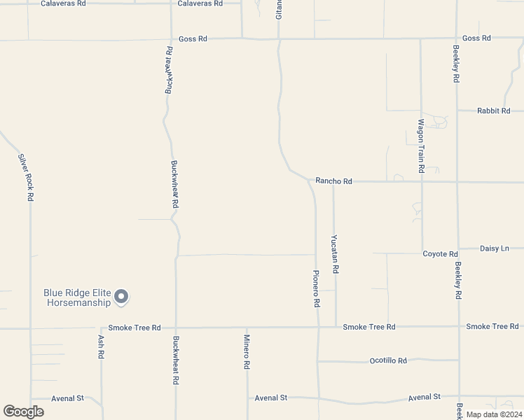 map of restaurants, bars, coffee shops, grocery stores, and more near Minero Road in Pinon Hills