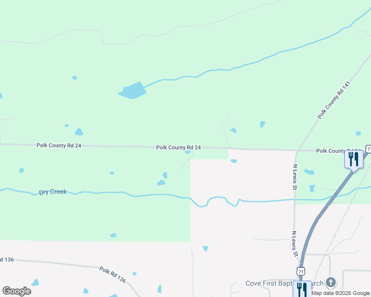 map of restaurants, bars, coffee shops, grocery stores, and more near 276 Polk Road 24 in Cove