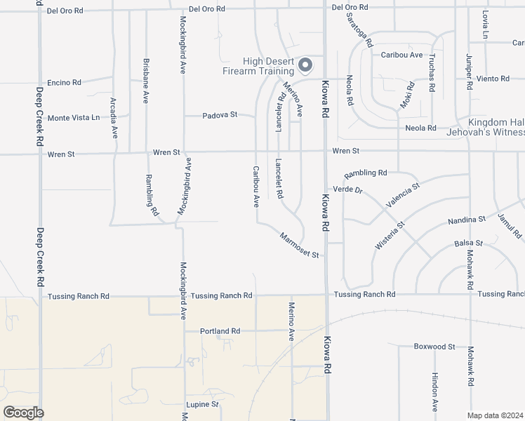 map of restaurants, bars, coffee shops, grocery stores, and more near 10739 Caribou Avenue in Apple Valley