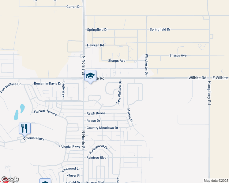 map of restaurants, bars, coffee shops, grocery stores, and more near 113 Raven Drive in Clovis