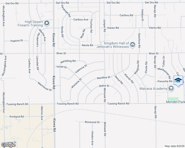 map of restaurants, bars, coffee shops, grocery stores, and more near 21210 Wisteria Street in Apple Valley